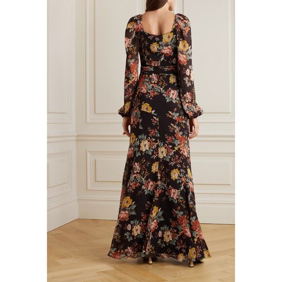 NWOT Veronica Beard Avani Floral Print 100% Silk V-Neckline Maxi Dress Size 0 - Picture 5 of 6